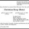 Korp Christian 1937-2012 Todesanzeige